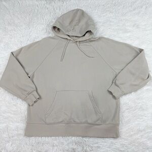 H&M Divided long sleeve pullover sweatshirt hoodie in beige kangaroo pocket
